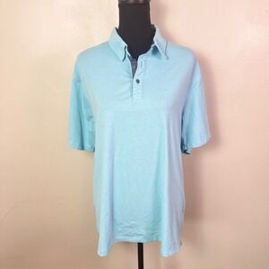 Hedge Polo Shirt XL Light Blue Short Sleeve Casual Preppy Coastal Golf Classic